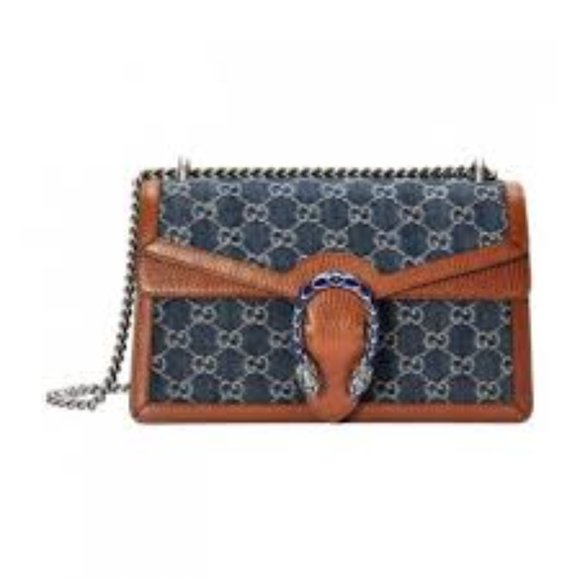 Gucci Small Dionysus Shoulder Bag in Blue and Ivory GG NEW WITH DUST BAG - Picture 2 of 5